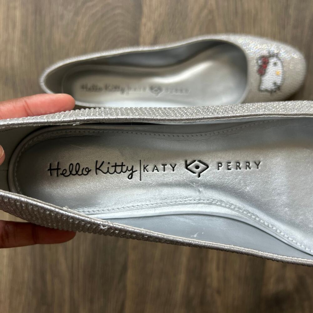 Katy Perry Collections Silver Hello Kitty Crystal Ballet Flats - Picture 10 of 11